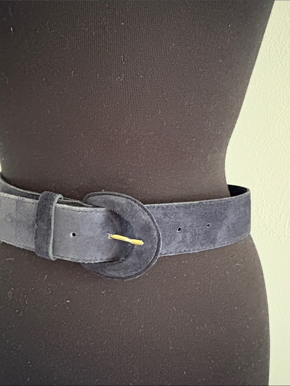 Vintage Laura Ashley Navy Real Leather Suede Belt